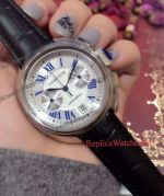 Replica Cartier White Chronograph Dial Watch For Men And Women 